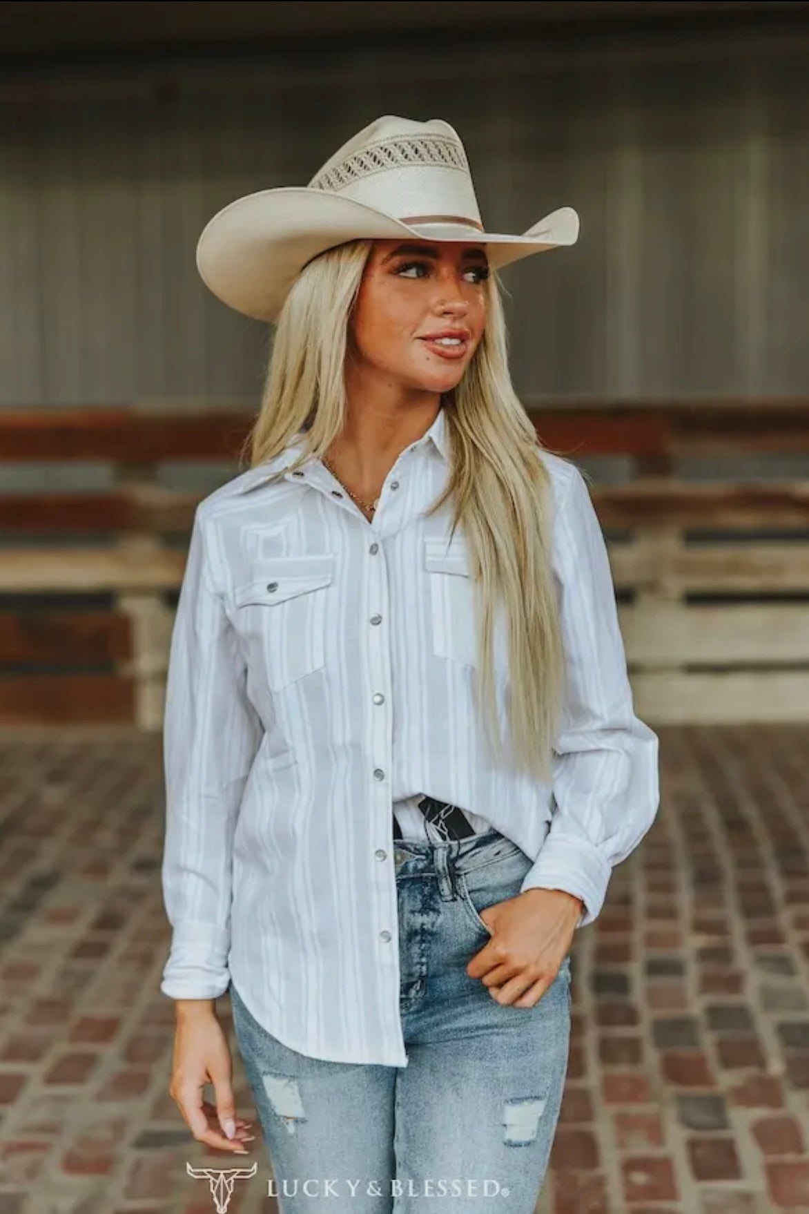 White Pearl Snap Western Shirt Ivory Striped Pearl Snap Shirt White Pearl Snap Western Shirt Ivory Striped Pearl Snap Shirt