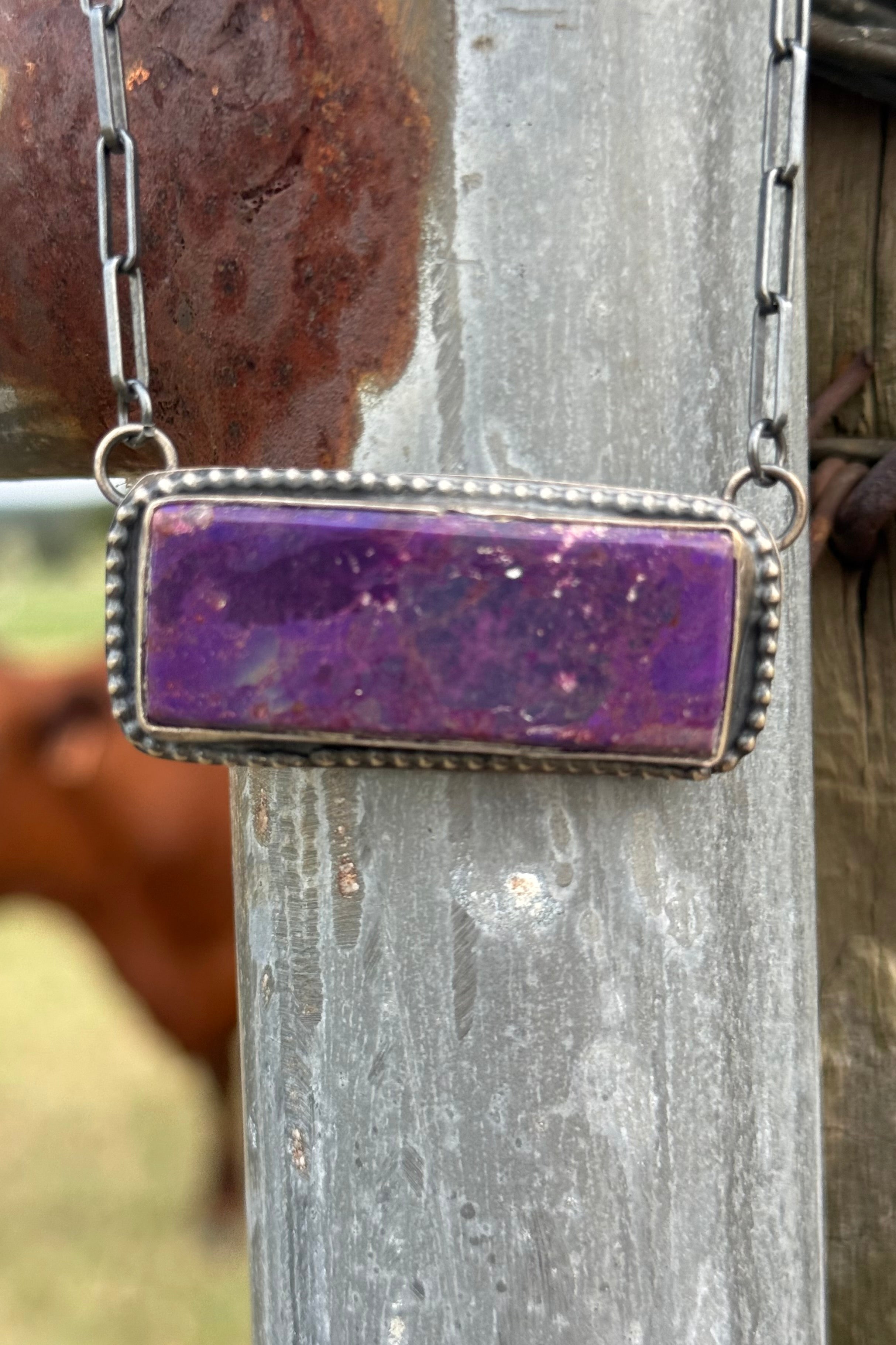 Kickapoo Purple Turquoise Pendant Necklace