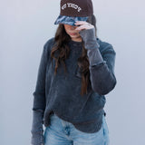 Higher Class Waffle Knit Top – Midnight
