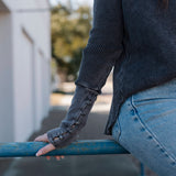 Higher Class Waffle Knit Top – Midnight