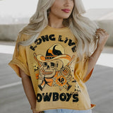 Long Live Cowboys Crop Oversized Tee