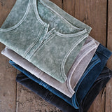 Vintage Ribbed Henley Tank