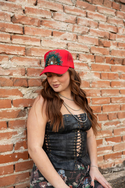 Whiskey Nights Corset | Faux Leather Lace-Up Western Top – Ginger