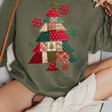 Patchwork Christmas Tree Sweatshirt