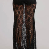 Black Gold Lace Maxi Skirt