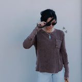 Higher Class Waffle Knit Top – Chocolate