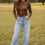 Burnt Rose Mesh Top