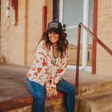 Texas Ranch Pearl Snap Shirt - Burnt Orange