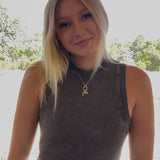Ribbed Crop Tank - Mock Neck