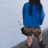 Cobalt Cowboy Cropped Sweatshirt