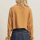 Board Room Cropped Trench Jacket - Camel
