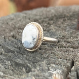 White Buffalo Oval Ring