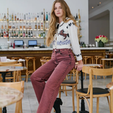 Aged Merlot Flare Jeans