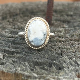White Buffalo Oval Ring