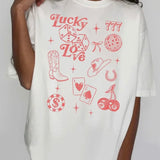 Lucky Love Oversized Graphic Tee
