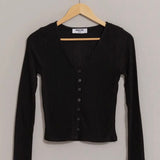 After Hours Ribbed Button Top