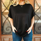 Cuffed Basic Tee - Black