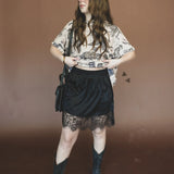 Last Call Lace Slip Skirt - Black