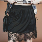 Last Call Lace Slip Skirt - Black