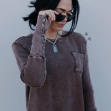 Higher Class Waffle Knit Top – Chocolate