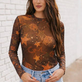 Burnt Rose Mesh Top