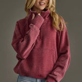 Quarter Zip Sweatshirt - wine