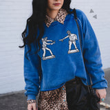 Cobalt Cowboy Cropped Sweatshirt