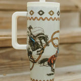 Roping Cowboy Western Tumbler – 40 oz