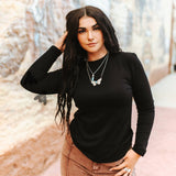 Super Soft Basic Long Sleeve Top – Black