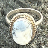 White Buffalo Oval Ring