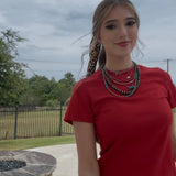 Cloud Basic Fitted Tee – Red
