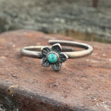 Plumeria Flower Turquoise Ring