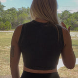 Ribbed Crop Tank - Mock Neck