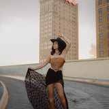 Black Gold Lace Maxi Skirt
