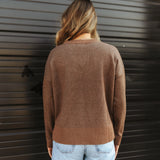 Angus Highway Ribbed Sweater- chocolate