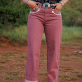 Last Dance Rose Straight Leg Jeans