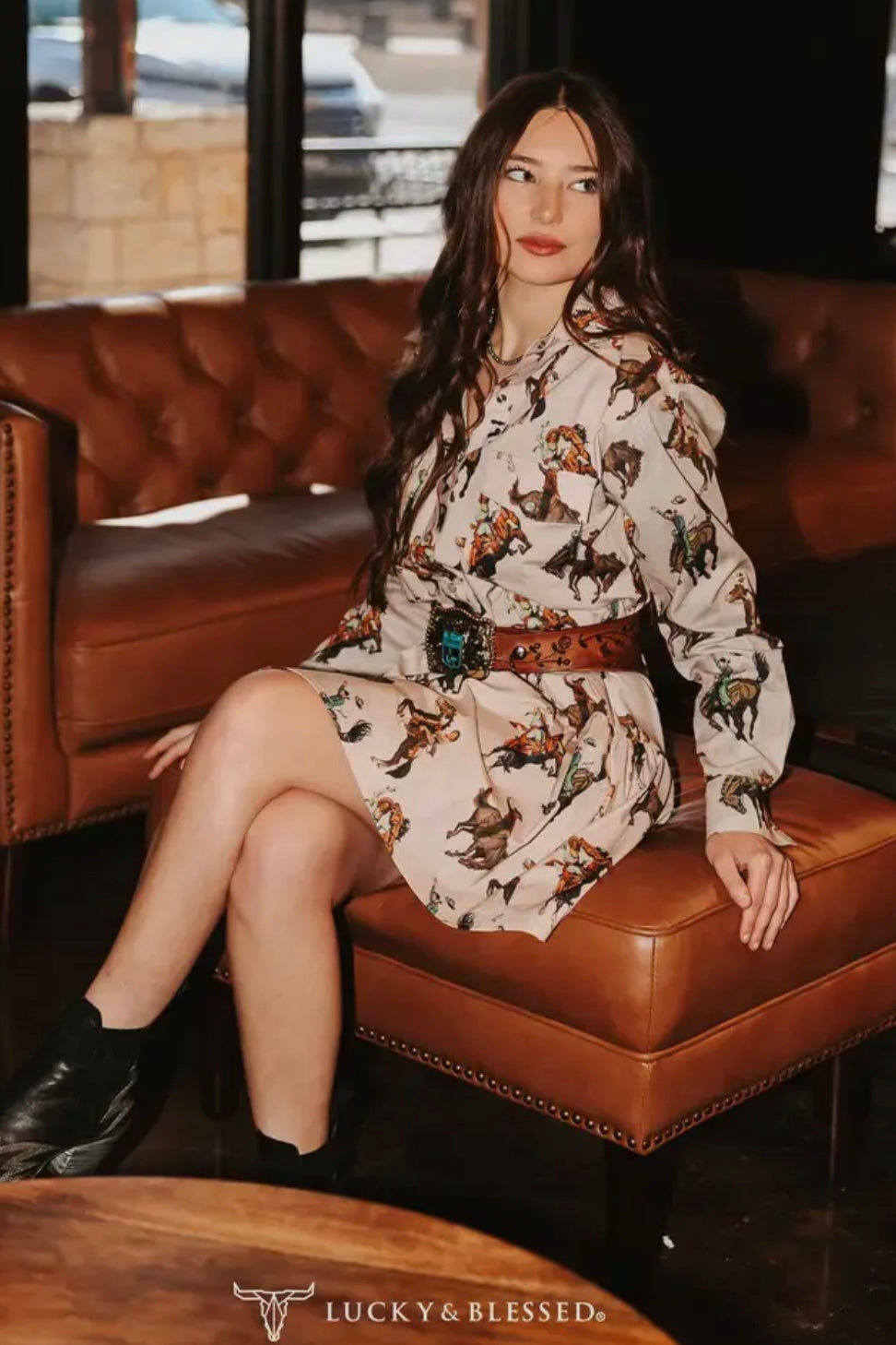 Rodeo Sweetheart Dress Western Print Fall Button-Down Dress Ginger Roots Boutique Rodeo Sweetheart Dress Western Print Fall Button-Down Dress Ginger Roots Boutique