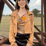 Board Room Cropped Trench Jacket - Camel