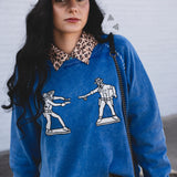 Cobalt Cowboy Cropped Sweatshirt