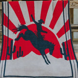 Sunset Rodeo Bucking Bronco Blanket