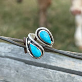 Turquoise Double Teardrop Ring
