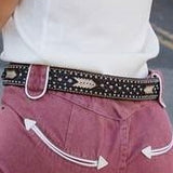 Turquoise Dust Leather Belt