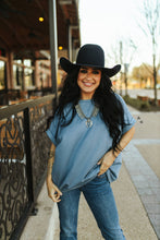 Load image into Gallery viewer, Cuffed Basic Tee *denim*