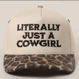 Literally Just a Cowgirl Leopard Trucker Hat
