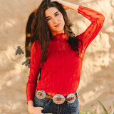 Lariat Lace Longsleeve *red*