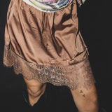 Last Call Lace Slip Skirt - Chocolate