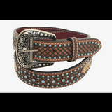 Turquoise Dust Leather Belt