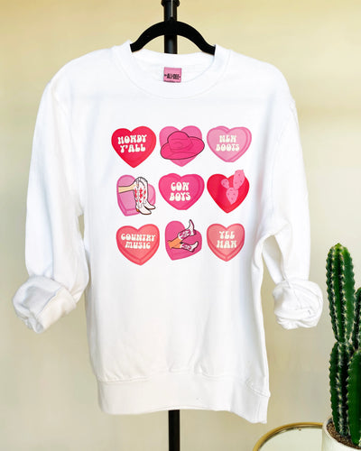 Cowgirl Candy Hearts Sweatshirt