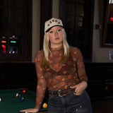 Burnt Rose Mesh Top