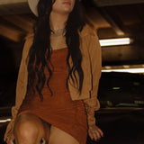 Board Room Cropped Trench Jacket - Camel